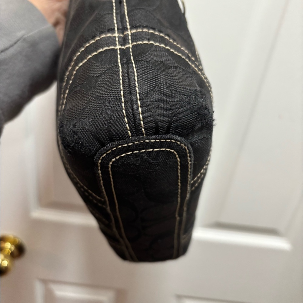 Coach VINTAGE Y2K E065-10402 Swingpack Crossbody Black Jacquard/Leather Trim GUC - Picture 10 of 15